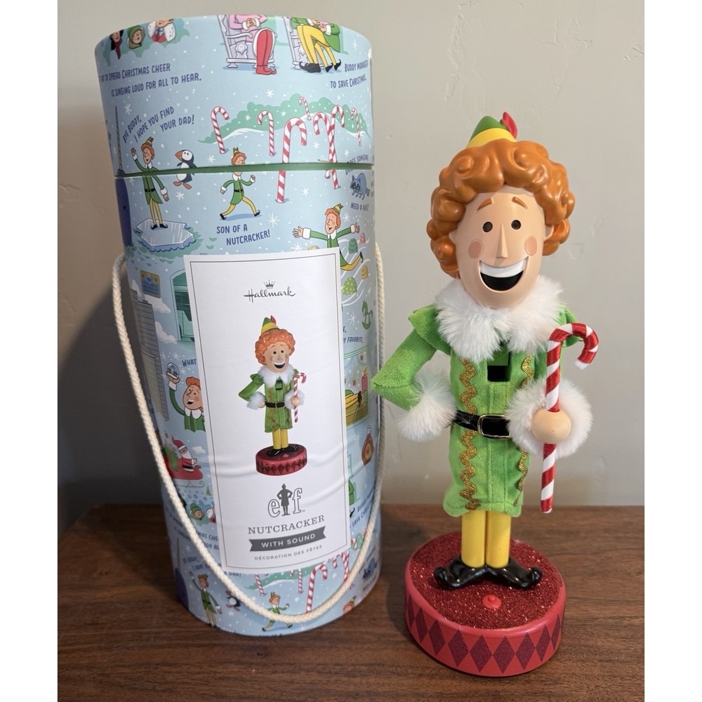 Hallmark With Sound Buddy the Elf Nutcracker Christmas Collectible NEW